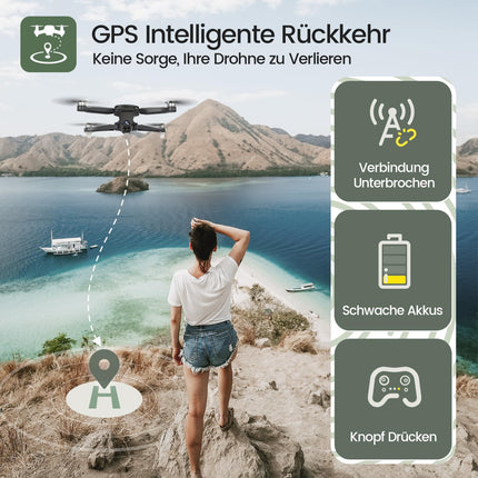Holy Stone HS175D Foldable GPS Drone with 4K HD Camera, RC Quadcopter with 46 Min. Long Flight Time, Follow-Me, Brushless Motor, Tap-Fly, Point of Interest Altitude Hold, Folding Drone for Beginners and Adults, C0