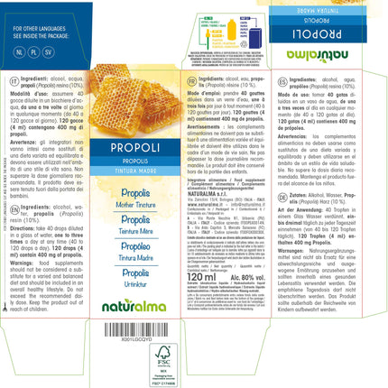 Propolis (Propolis) resin with alcohol mother tincture Naturalma - Liquid extract drops 120 ml - Dietary supplement