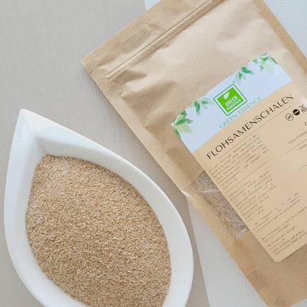 Psyllium husks 1 kg (2 x 500g) - natural fiber from Green Essence - ground psyllium husks - vegan - low carb - high in fiber - no additives - substitute for flour in the keto diet