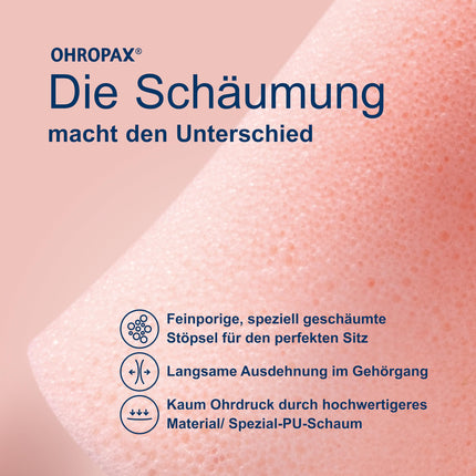 OHROPAX Soft Earplugs – In-ear plugs made of soft foam – particularly discreet and comfortable – Sound insulation value SNR 31 dB – ideal for relaxing, sleeping, and working – 10 pieces