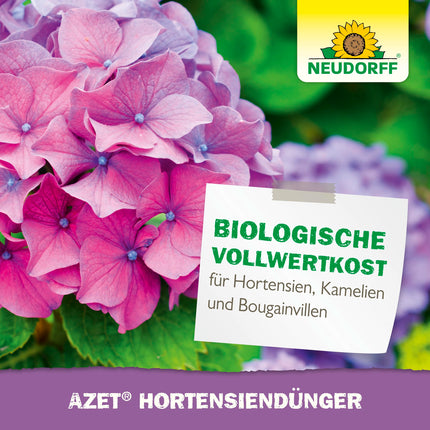 Neudorff Azet Hydrangea Fertilizer – Organic hydrangea fertilizer with 100 days of long-term effect ensures color-intensive hydrangeas, camellias, and bougainvilleas, 1.75 kg