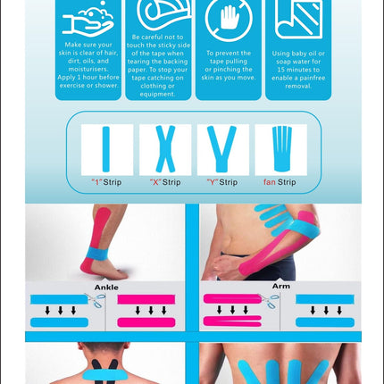 Grunda Kinesiotapes - 3 Kinesiology Tape Rolls (5cm x 5m) Kinesiotape - Professional Physio Tape and Sports Tape - Waterproof &amp; Skin-friendly Sports Tapes for Muscle Support, Knee Pain