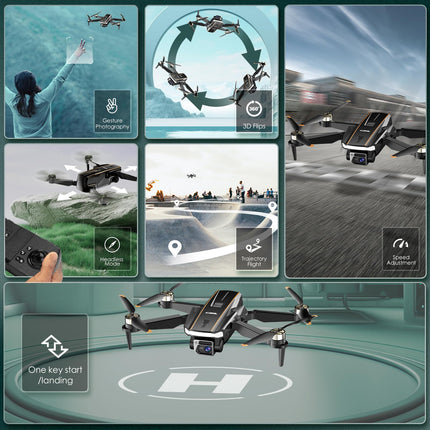 Rugged Brushless Motor Drone with Camera for Beginners, CHUBORY A68 WiFi FPV Quadcopter with 2K HD Camera, Auto Hover, 3D Flips, Headless Mode, Trajectory Flight, 2 Batteries