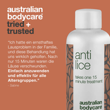 Australian Bodycare Anti Lice 100 ml | Head Lice Treatment | Simple and One-Time 15-Minute Treatment for Head Lice and Nits with Tea Tree Oil | Lice Treatment for Children &amp; Adults