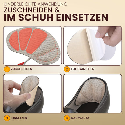 FERSENFREUND© Premium Heel Cushion Shoe Insoles - THE ORIGINAL - Heel Protection Heel Cushion Gel Anti-Slip Insoles for Shoes &amp; Boots that Are Too Big Shoe Filler Heel Protector Pads Against Blisters Set of 6