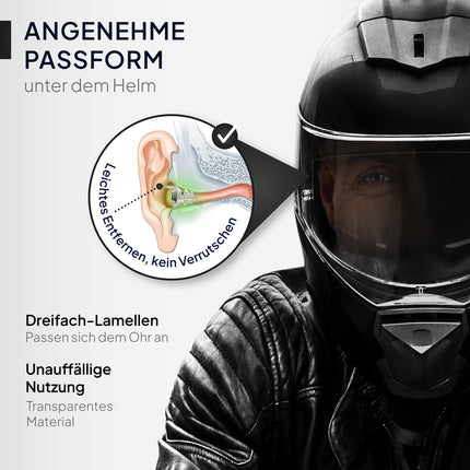 Senner ® MotoPro hearing protection - earplugs for motorcycles and motorsports, easy to wear and quiet, reduces wind noise, traffic remains audible, with aluminum container, reusable, noise protection earplugs