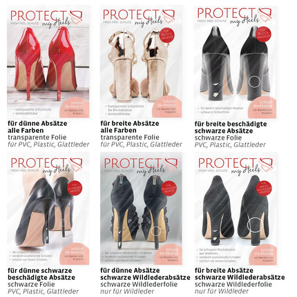 ProtectMyHeels Black for Stilettos (1-pack) | Heel protection and repair for black high heels | for black broken thin heels