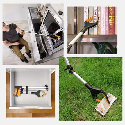 YAUNGEL 108cm Grabber for Seniors, Folding Grabber with Magnetic Grabber Arm, 360° Rotatable Garbage Grabber, Long Garbage Grabber, Reaching Aid for People with Disabilities (Orange)