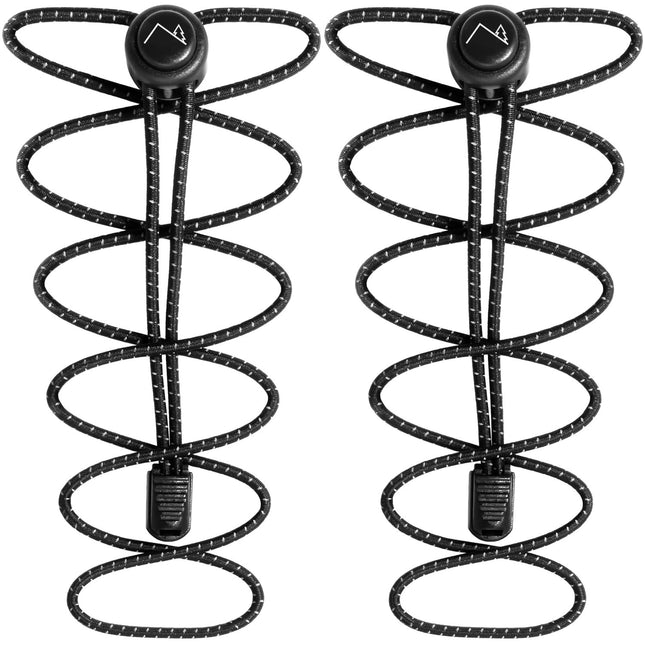 CampTeck U6602 Quick-Release Shoelaces, Elastic Shoelaces with Quick Lacing System - Black - 1 Pair