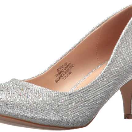 Pleaser Women's Doris-06 Slide Pump, Silver Glitter Mesh, 39 EU