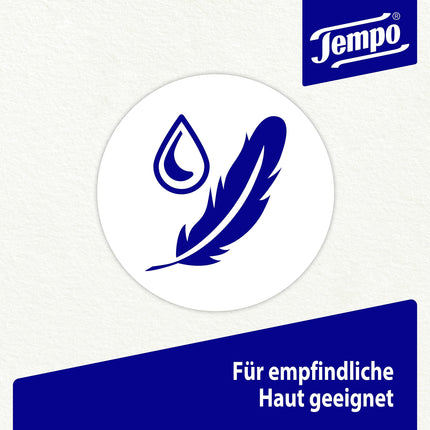 Tempo Moist Toilet Wipes "Gentle &amp; Caring" - Megapack - 16 packs with 42 wipes each - Duo Packs - with natural chamomile - Toilet paper, dermatologically tested &amp; pH skin-neutral