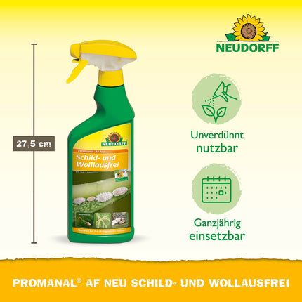 Neudorff Promanal AF New Scale and Mealybug Free – Combats scale and mealybugs as well as spider mites on hard-leaved ornamental plants such as oleander and olive, 500 ml, colorful