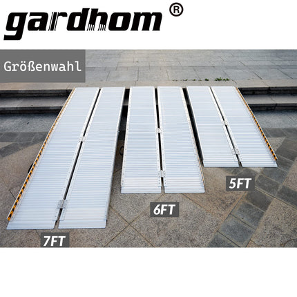 Foldable wheelchair ramp, gardhom wheelchair ramp for stairs 214cm, 362kg load capacity, anti-slip, extra wide 72cm threshold ramp for home stairs and doors