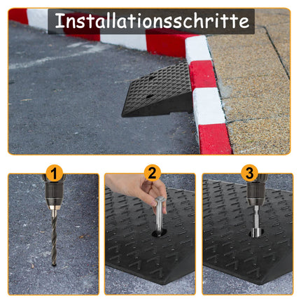 NAIZY 2pcs Curb Ramp Rubber 10cm High Door Threshold Ramp Portable Rubber Ramp Non-Slip Access Ramp Door Threshold for Car, Wheelchair