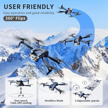 OBEST Drone with Adjustable 4K Camera, RC Foldable FPV WiFi Live Transmission Drone for Kids Beginners, 2 Batteries 28 Mins, Trajectory Flight, 360° Flips, One Key Takeoff/Landing, Headless Mode