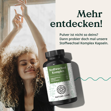 NATURE LOVE® Metabolism Routine 150g – Metabolism drink with apple cider vinegar, ginger shot &amp; lemon – with vitamin C &amp; choline – vegan, without unnecessary additives – produced in Germany &amp; laboratory-tested