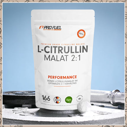 L-Citrulline Malate 2:1 Powder 500g, optimally dosed, perfect solubility, ideal as a pre-workout supplement, highest purity, laboratory-tested, no additives, 100% vegan