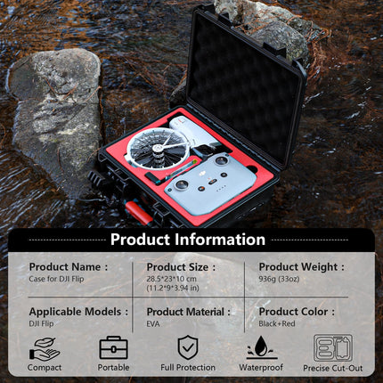FPVtosky Case for DJI Flip with RC-N3, Waterproof, Portable Bag for DJI Flip with RC N3 Remote Control, 3 Batteries and More Accessories