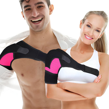 Winyoher Adjustable Shoulder Brace Made of Breathable Neoprene for Stability and Pain Relief for Men and Women, Shoulder Support Gentle Support for Left/Right