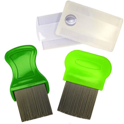 Lice comb and nit comb, extra fine for children. Lice comb for children. Flea comb with lice treatment. Lice comb with metal teeth. Lice comb made of stainless steel and plastic. Lice comb for head lice infestation. Lice eggs and nits.