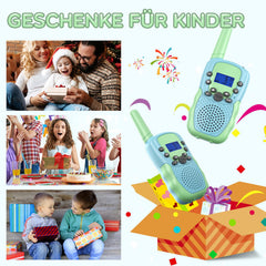 Walkie Talkie Kids, Bakoherp Walkie Talkie Rechargeable for 3-12 Year Old Children, Children's Radio Rechargeable with 8 Channels, LED Flashlight, VOX Function for Adventure, Camping, Hiking