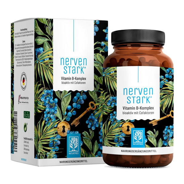 Vitamin B complex (B1-B12) with 3 active cofactors - All 8 B vitamins - Vitamin B complex vegan - B vitamin complex high dose with cofactors - Nerve-strong *