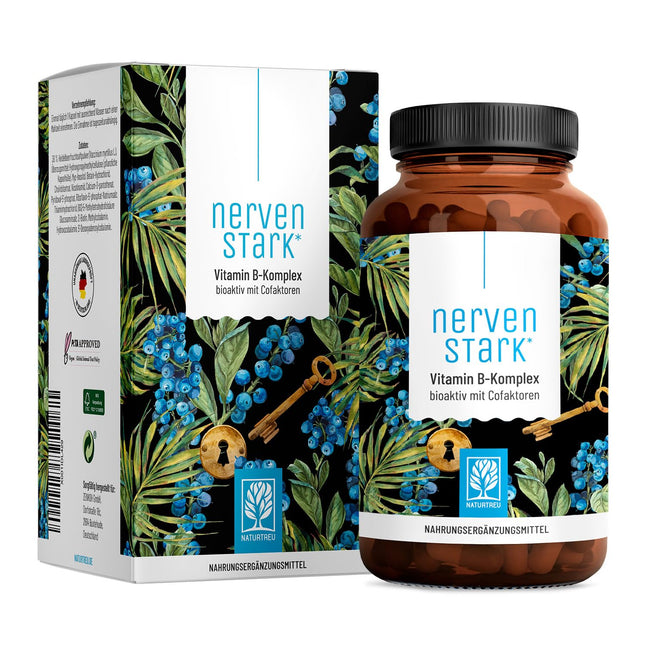 Vitamin B complex (B1-B12) with 3 active cofactors - All 8 B vitamins - Vitamin B complex vegan - B vitamin complex high dose with cofactors - Nerve-strong *