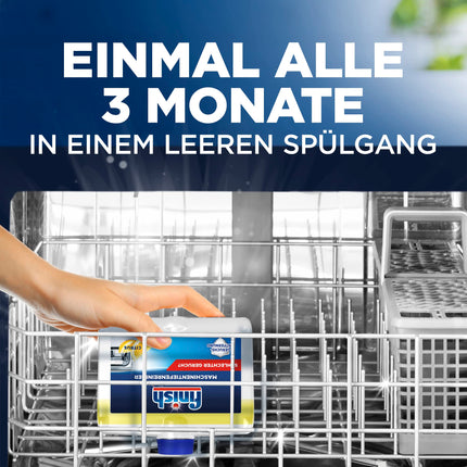 Finish Machine Deep Cleaner Citrus – Liquid machine cleaner against limescale and grease for a clean dishwasher – Value pack with 4 x 250 ml machine cleaner with lemon scent