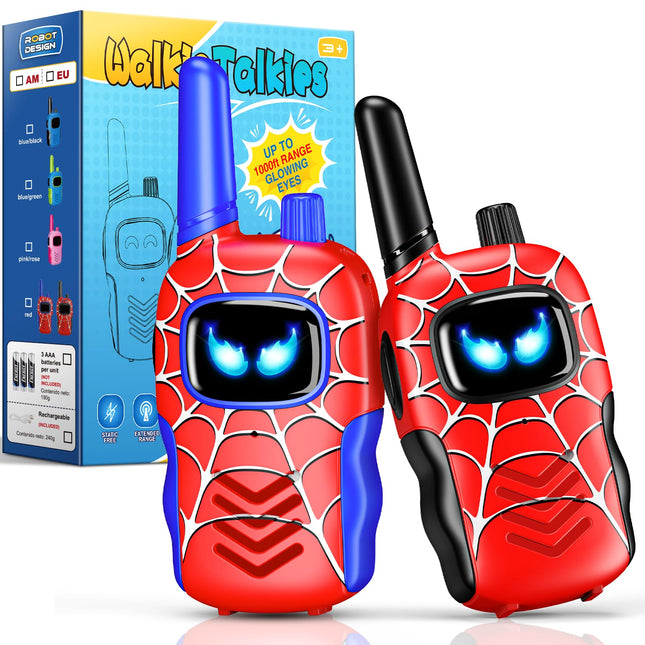 Toyokid Walkie Talkie Children, Spider Toy from 3 4 5 6 7 8 9 10 Years Gift Boy Girl 3-12 Years Easter Gifts Children Walkie Talkie Outdoor Toy Radio Toys Games for Boys