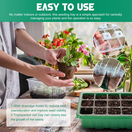 Indoor greenhouse cultivation box, 5 pieces mini greenhouse cultivation with plant lamp, greenhouse with full spectrum lid and ventilation, ideal for plant growth