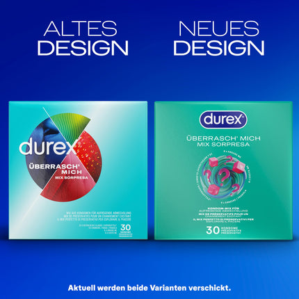 Durex Surprise Me Condom Mix – Mix with 4 different condom varieties to try – 30-pack (1 x 30 pieces)