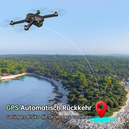 Loolinn | Drone with 4K camera as a gift for beginners - Under 250g, 50 minutes of flight time, two batteries, 4K photos, 2K videos, intelligent GPS return flight, C0 classification - GPS drone (gift idea)