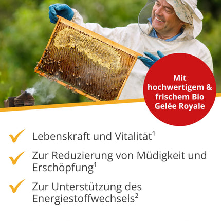 Dr. Wolz Zell Oxygen + Royal Jelly 600 mg, natural enzyme yeast cells, for performance and energy, with fresh organic royal jelly and vitamins, 14 ampoules of 20 ml each
