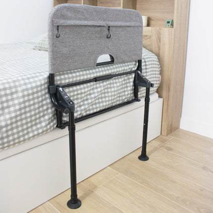 KMINA - Bed rail fall protection foldable 90 to 180 cm, adjustable stand-up aid bed seniors, foldable adults