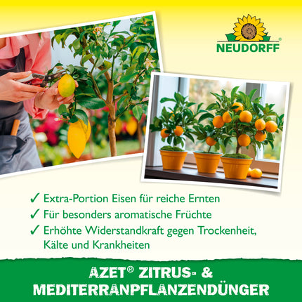 Neudorff Azet Citrus &amp; Mediterranean Plant Fertilizer – Organic slow-release fertilizer with mycorrhiza promotes aromatic fruits such as lemons, oranges, and olives, 750 g, Brown