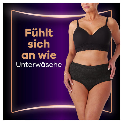 Always Discreet Boutique Incontinence Pants Size L (8 Pants), For Bladder Weakness, Absorb Odors and Moisture, Prevent Leakage, Black