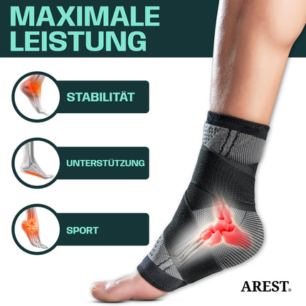 AREST (2-pack) Ankle Brace - Adjustable Ankle Brace - Ankle Support for Sports - Ankle Brace for Left and Right