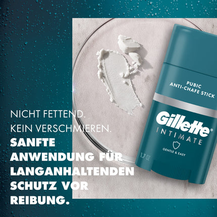 Gillette Intimate Intimate Care Anti-Chafing Stick, reduces friction and skin irritation in the intimate area, stick against chafing, easy application, dermatologically tested, gift for men