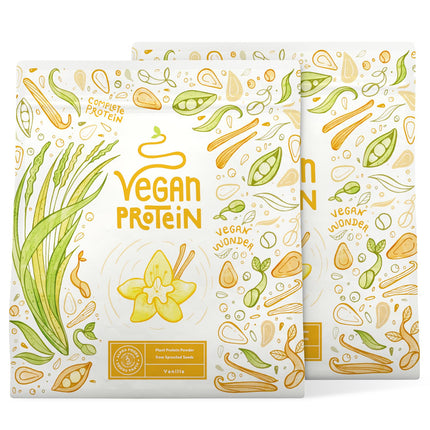 Vegan protein powder | Vanilla | 1.2 kg protein powder | Premium quality protein | Made in Germany | Alpha Foods