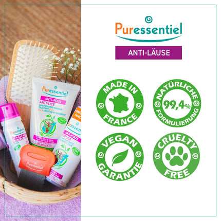 Puressentiel - Anti-Lice Shampoo Mask 2 in 1 with Comb - Natural Treatment against Lice, Larvae, and Nits - Active ingredient 100% of natural origin - 150 ml
