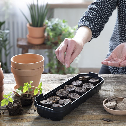 Biolan Indoor Propagator – Mini Grow Kit for 12 Seeds with 36 Peat-Free Growing Tablets, Durable Material, Transparent Cover, and Ventilation Design. Reusable. Perfect for Beginners