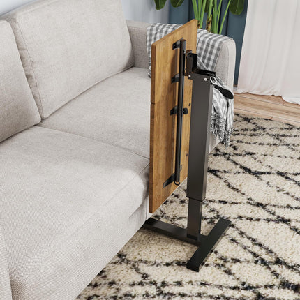 FATIVO Side Table Height Adjustable Overbed Table Foldable: 73.5-97 cm Nursing Table with Wheels Laptop Table with Tilting Desktop - Hospital Table Sofa Table for Living Room Bedroom 97x75.5x40.8 cm
