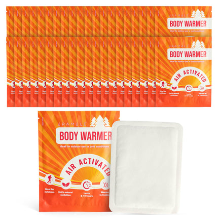 BRAMBLE 40 heat patches for back, neck, throat, shoulders - heat pads, back warmers - pain patches for periods (8 hours of heat)