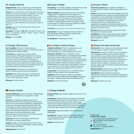 Omega 3 Softgels - 2000mg Fish Oil with 1100mg Omega-3, 660mg EPA &amp; 440mg DHA per serving - 240 Softgels - EPA &amp; DHA contribute to normal heart function (EFSA) - fish oil - WeightWorld