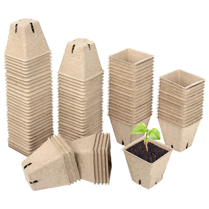 Schramm® Growing Pots 20, 60 or 100 pieces made of cellulose Height: 5.5 cm biodegradable Plant Pot Plant Pots, Quantity: 100 pieces