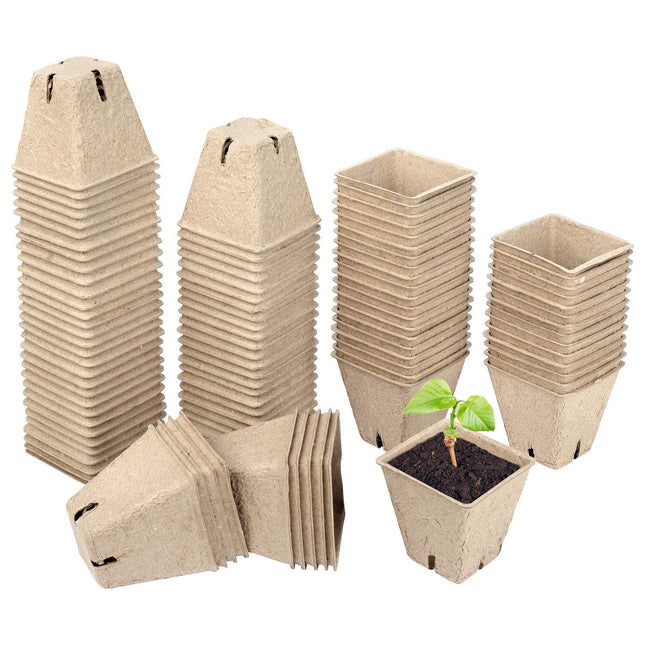 Schramm® Growing Pots 20, 60 or 100 pieces made of cellulose Height: 5.5 cm biodegradable Plant Pot Plant Pots, Quantity: 100 pieces
