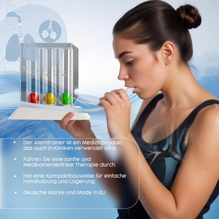 Breathing trainer with e-book for breathing exercises - lung trainer - chamber breathing exercise device | Therapy for respiratory problems of the lungs and bronchi | Speech therapy occupational therapy lung trainer (special 1200 Vol)