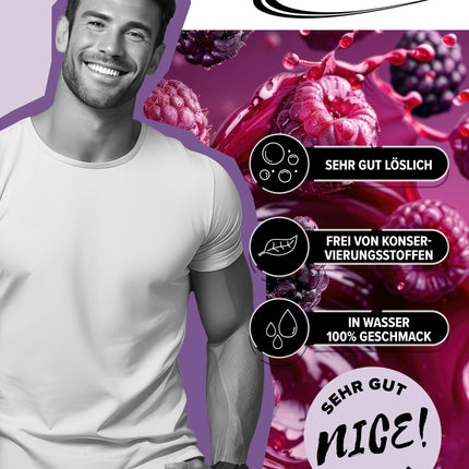 100% EAAs Zero Wildberry 500g - High-dose EAAs powder, vegan and sugar-free, 8 essential amino acids to supplement your sports nutrition