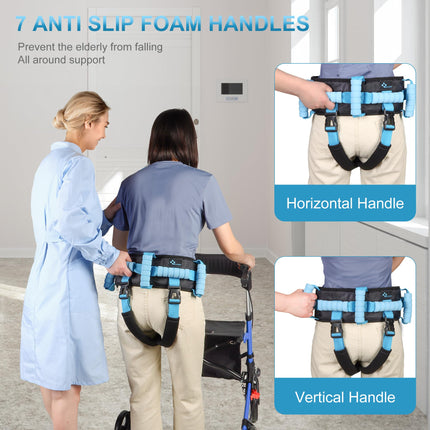 REAQER Medica Walking Aid for Seniors, with 7 Handles and 2 Leg Straps, Gate Straps, Walking Assistant for Elderly, Standing Aid, Patients, Care, Safety Assistant, Accessories