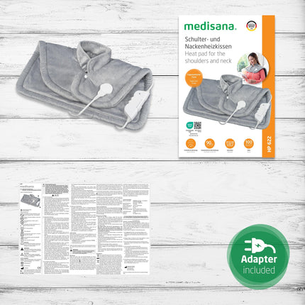medisana HP 622 Heating Pad for Neck &amp; Shoulder, Electric Heat Cape, Overheating Protection &amp; Automatic Shut-Off, 6 Temperature Settings, Washable, Gray